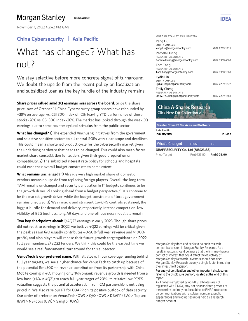 2022-11-07-Morgan Stanley-China Cybersecurity What has changed What has not-991147392022-11-07-Morgan Stanley-China Cybersecurity What has changed What has not-99114739_1.png